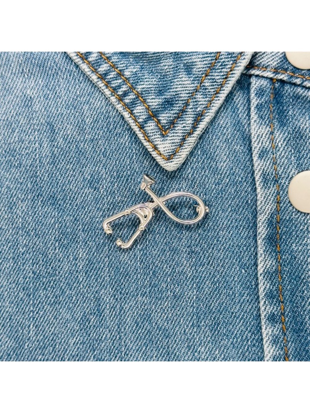 ⭐Stethoscope Metal Lapel Pin Brooch For Medical Professionals Students Silver